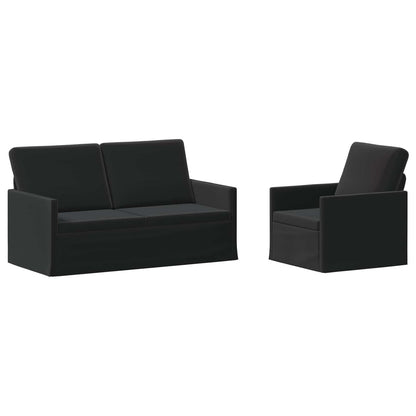 vidaXL Sofa Set 2 pcs Black Velvet 2