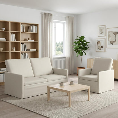 vidaXL Sofa Set 2 pcs Cream Velvet 1