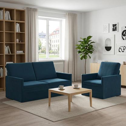 vidaXL Sofa Set 2 pcs Blue Velvet 1