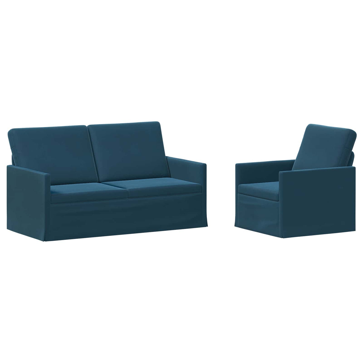 vidaXL Sofa Set 2 pcs Blue Velvet 2