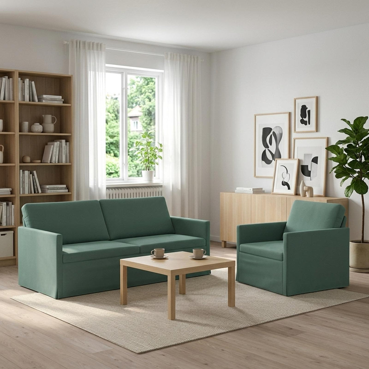 vidaXL Sofa Set 2 pcs Sea Green Velvet 1