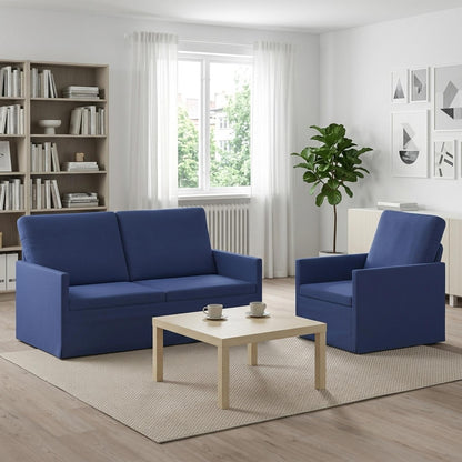 vidaXL Sofa Set 2 pcs Police Blue Velvet 1