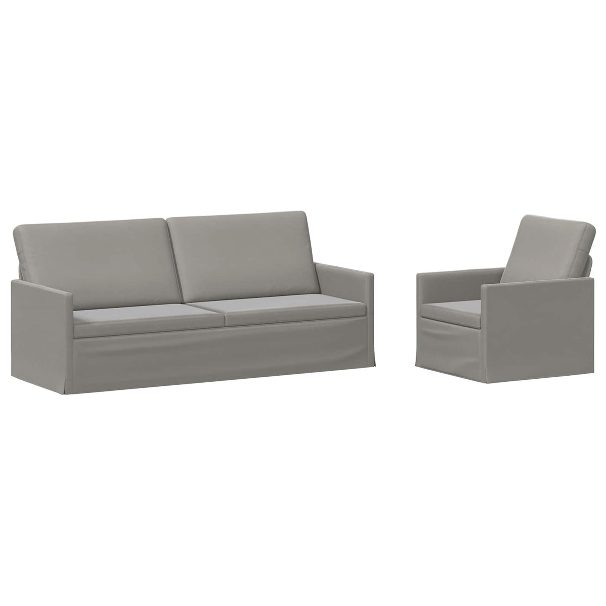 vidaXL Sofa Set 2 pcs Light Grey Velvet 2