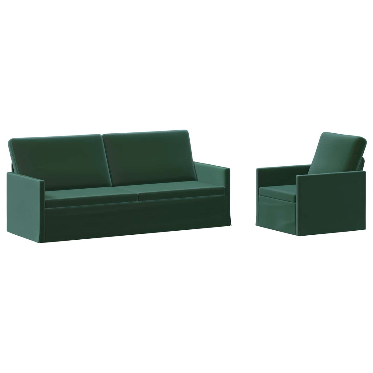 vidaXL Sofa Set 2 pcs Dark Green Velvet 2