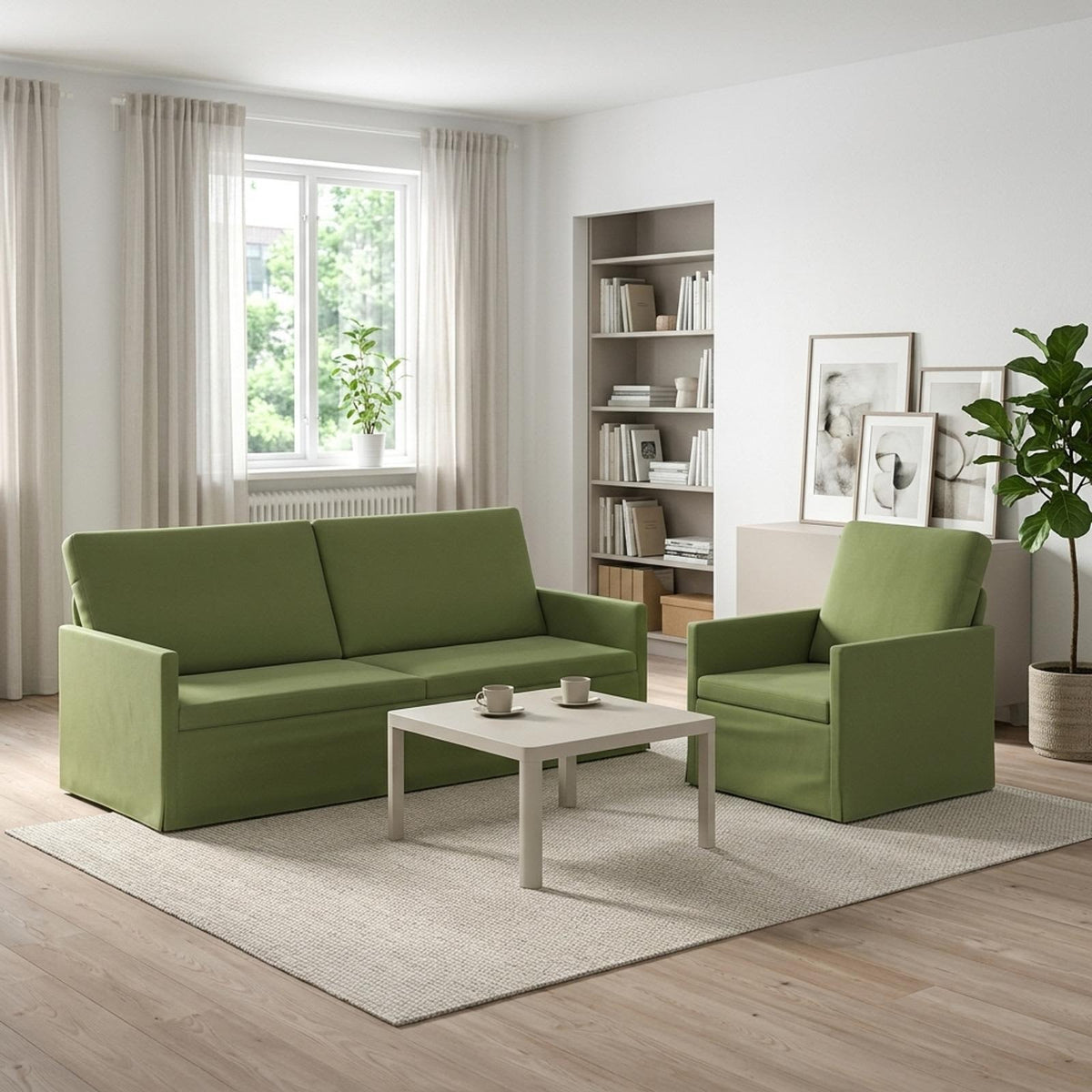 vidaXL Sofa Set 2 pcs Light Green Velvet 1
