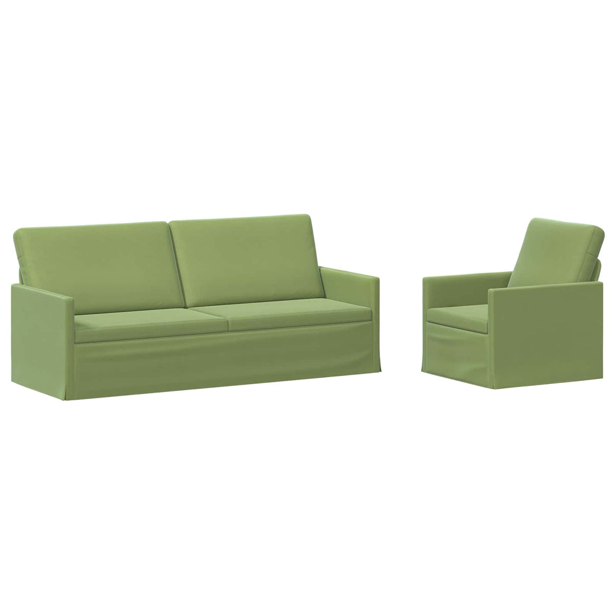 vidaXL Sofa Set 2 pcs Light Green Velvet 2