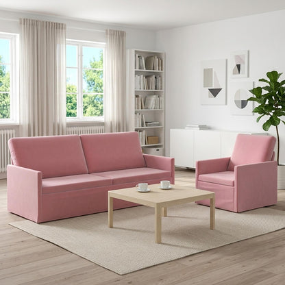 vidaXL Sofa Set 2 pcs Pink Velvet 1