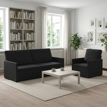 vidaXL Sofa Set 2 pcs Black Velvet 1