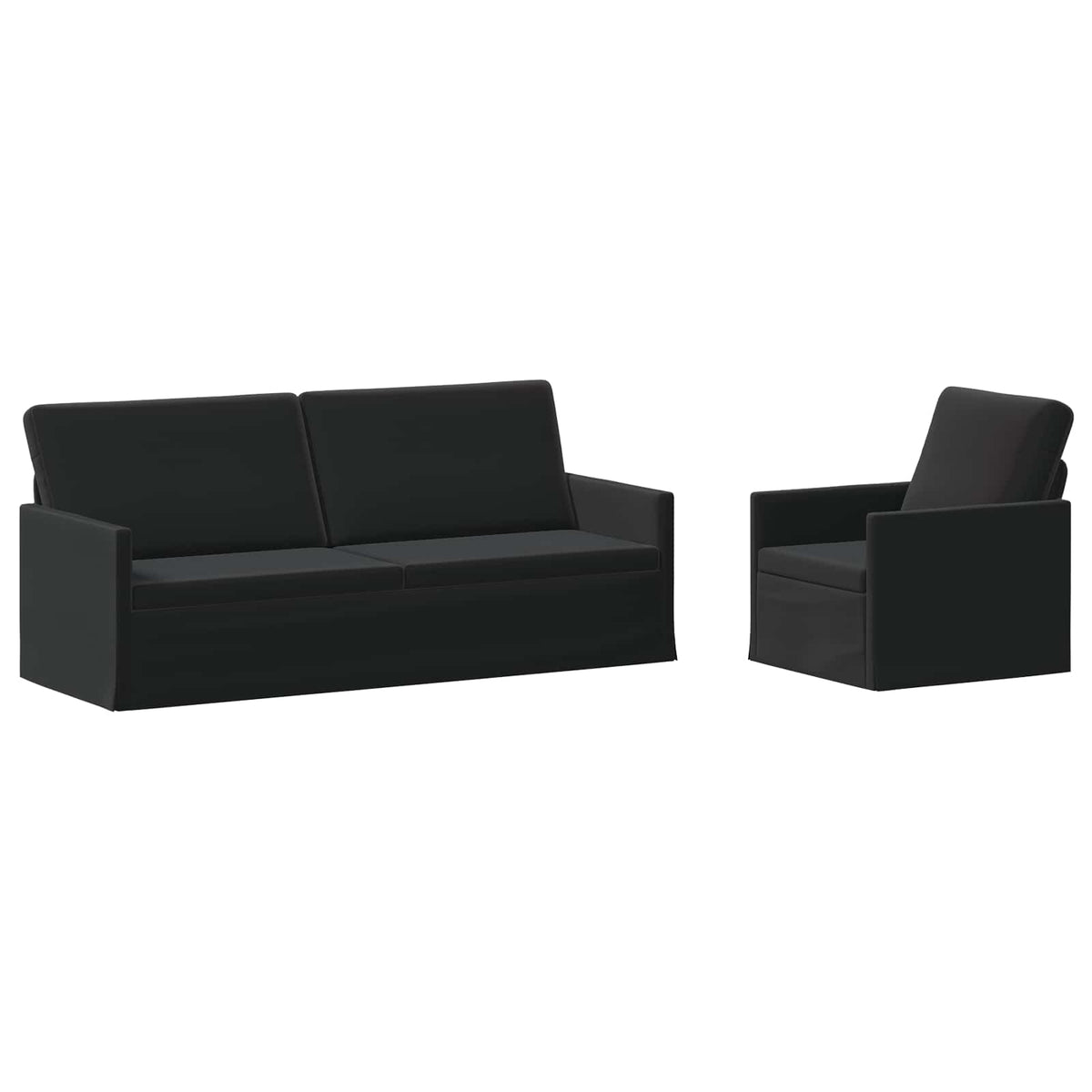 vidaXL Sofa Set 2 pcs Black Velvet 2
