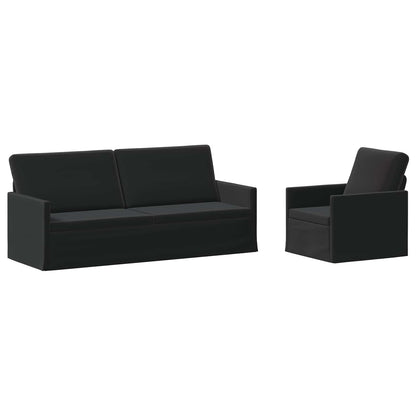 vidaXL Sofa Set 2 pcs Black Velvet 2