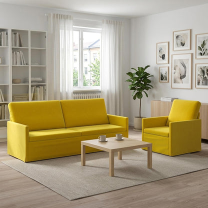 vidaXL Sofa Set 2 pcs Yellow Velvet 1
