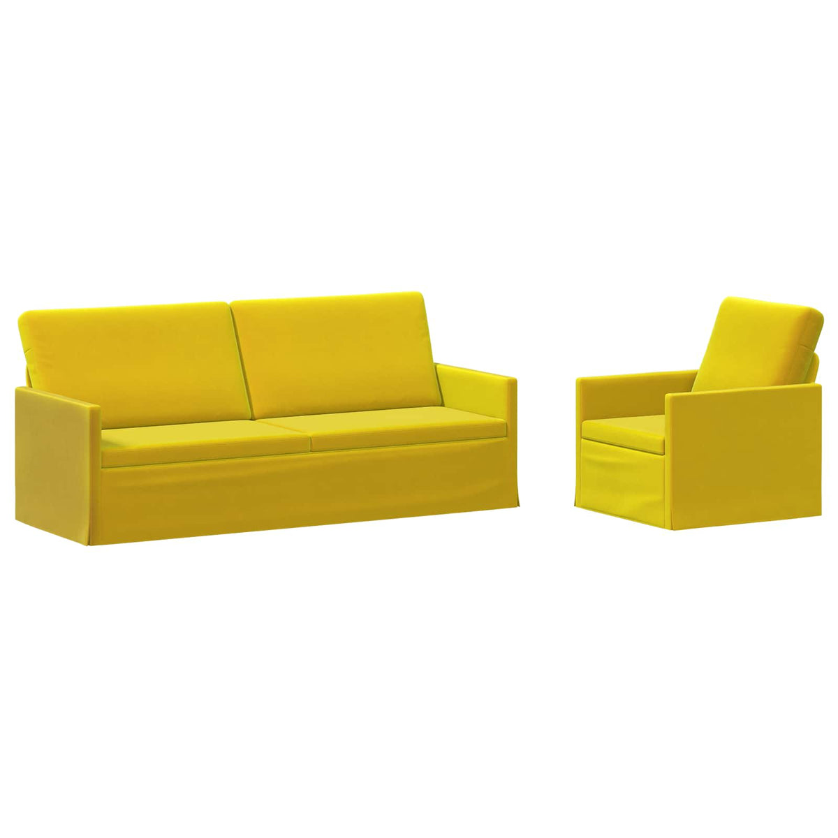 vidaXL Sofa Set 2 pcs Yellow Velvet 2