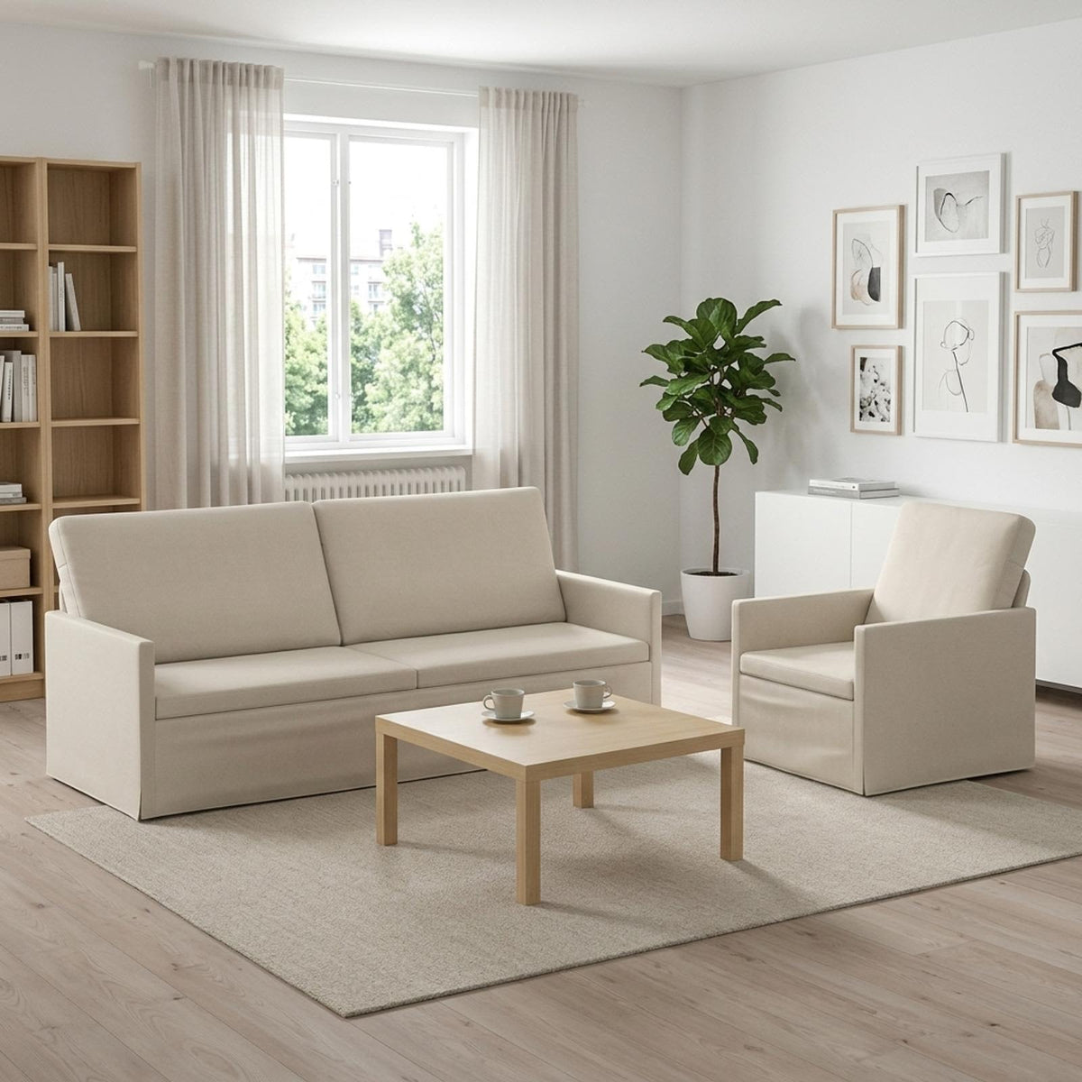 vidaXL Sofa Set 2 pcs Cream Velvet 1