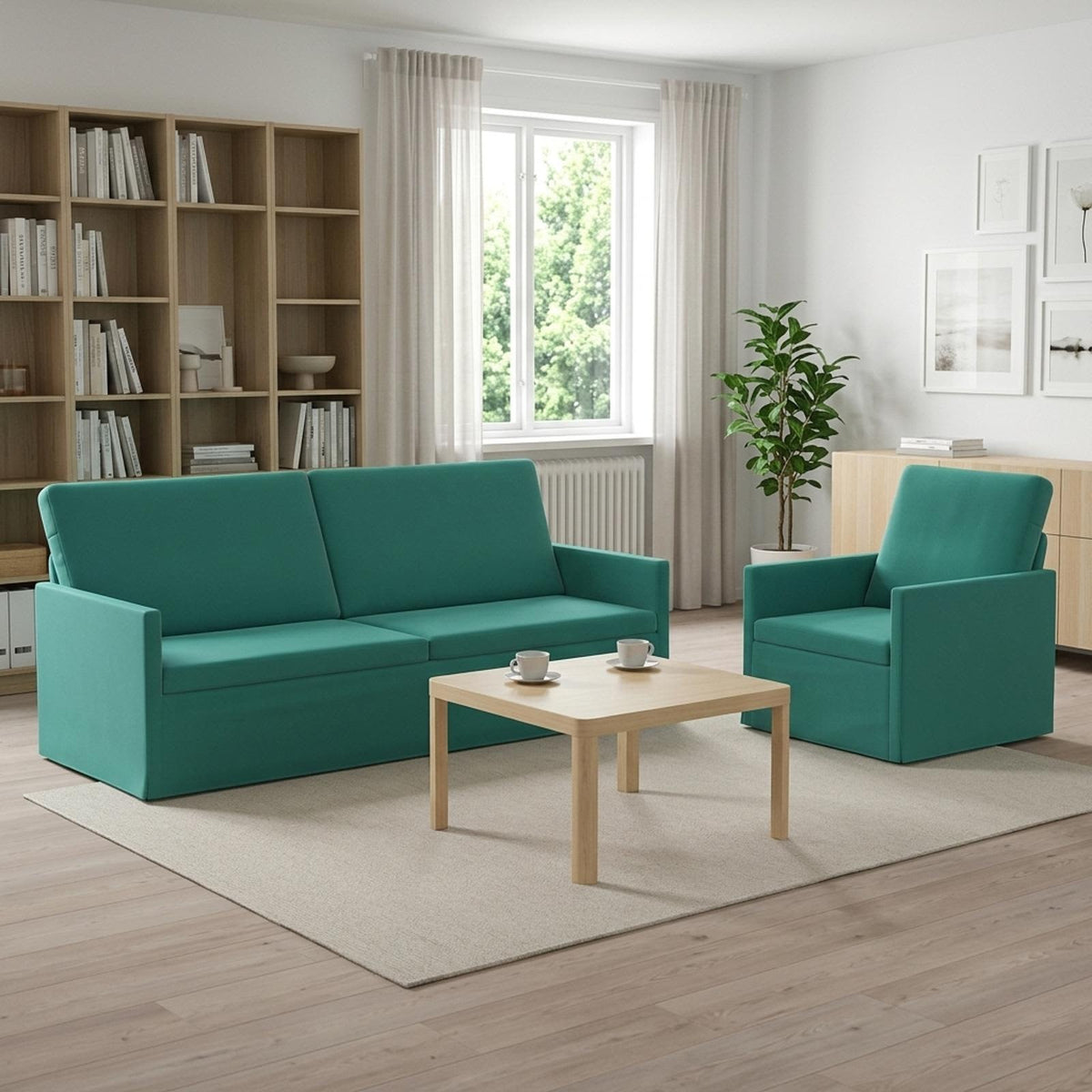 vidaXL Sofa Set 2 pcs Turquoise Velvet 1