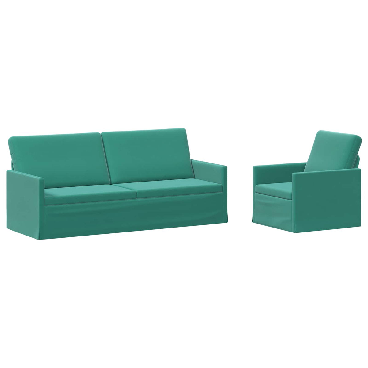 vidaXL Sofa Set 2 pcs Turquoise Velvet 2