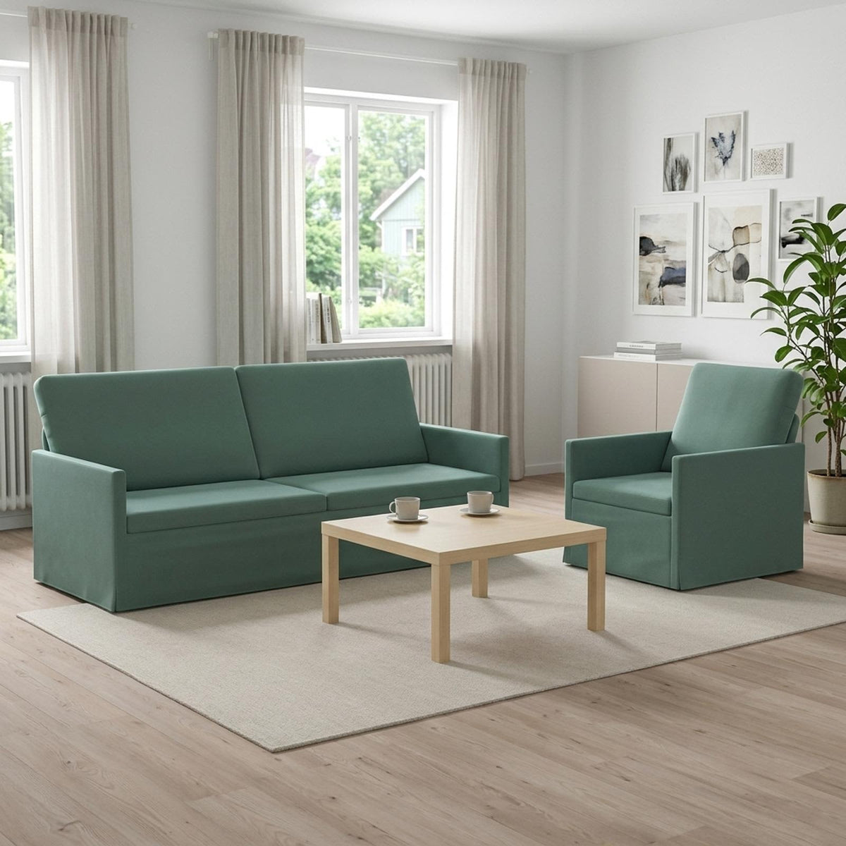 vidaXL Sofa Set 2 pcs Sea Green Velvet 1