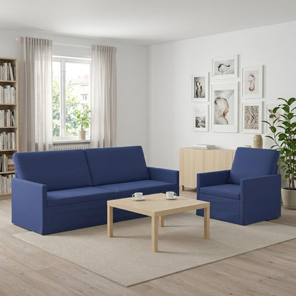 vidaXL Sofa Set 2 pcs Police Blue Velvet 1