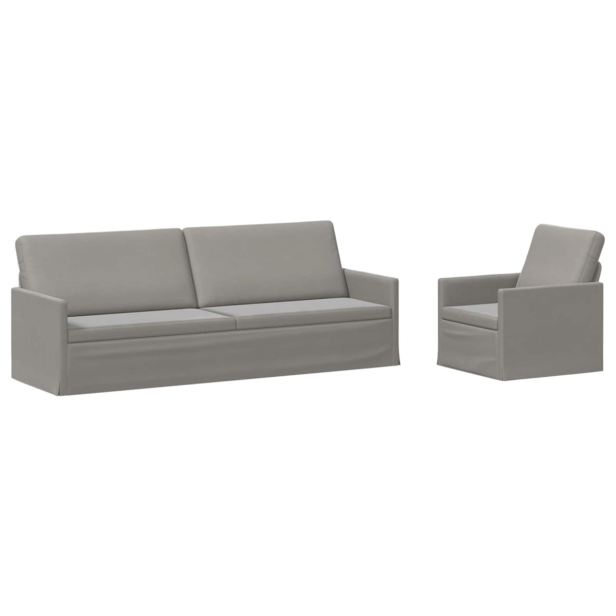 vidaXL Sofa Set 2 pcs Light Grey Velvet 2