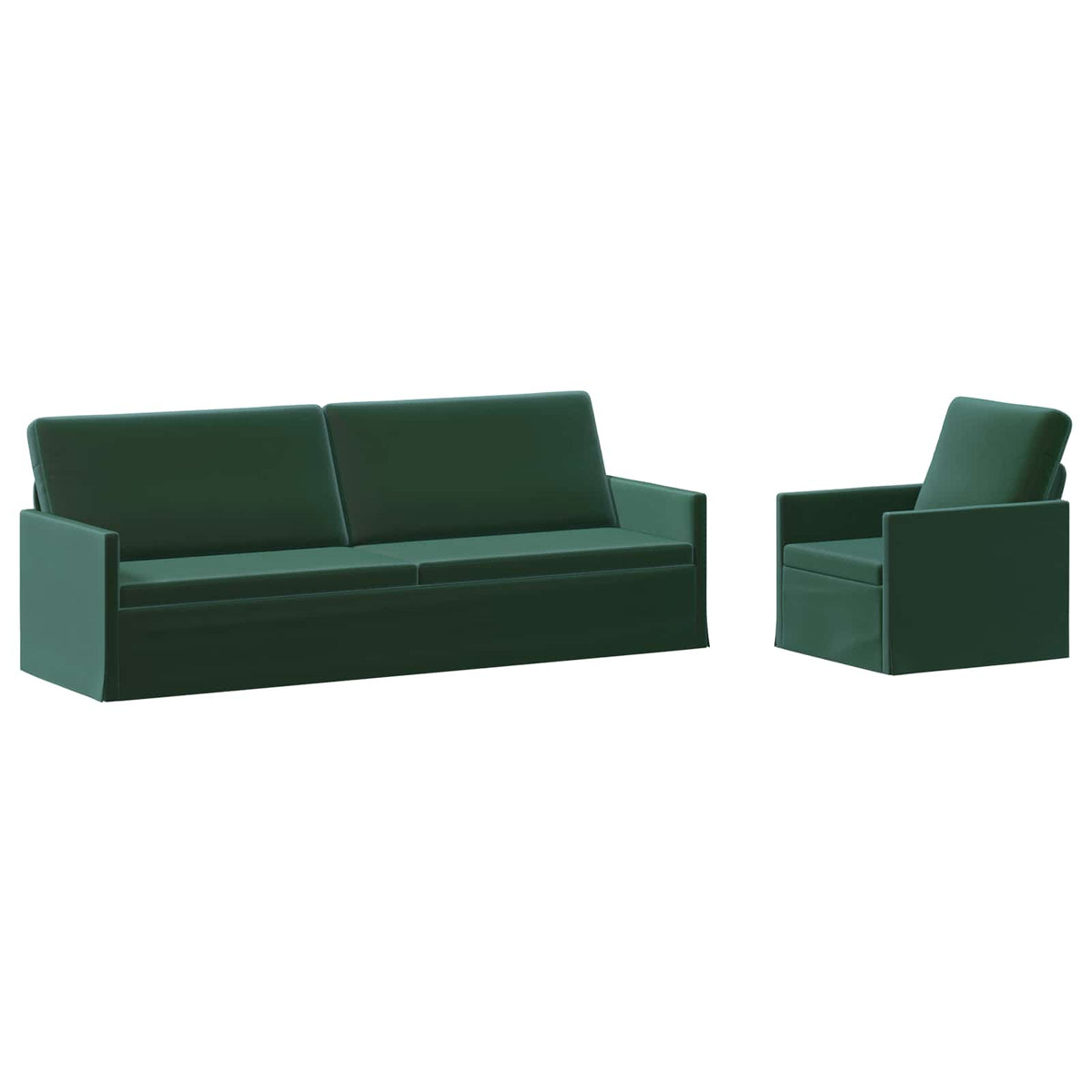 vidaXL Sofa Set 2 pcs Dark Green Velvet 2