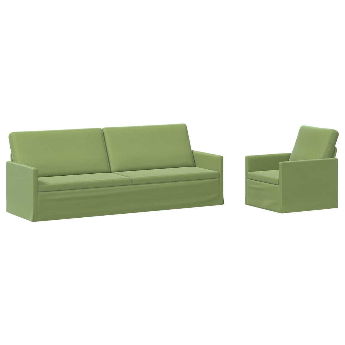 vidaXL Sofa Set 2 pcs Light Green Velvet 2