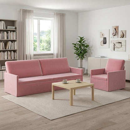 vidaXL Sofa Set 2 pcs Pink Velvet 1