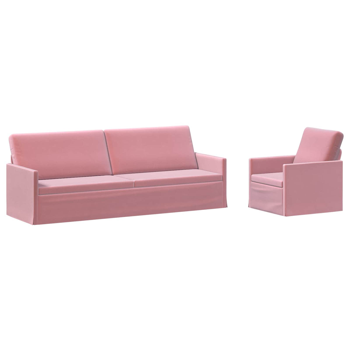 vidaXL Sofa Set 2 pcs Pink Velvet 2