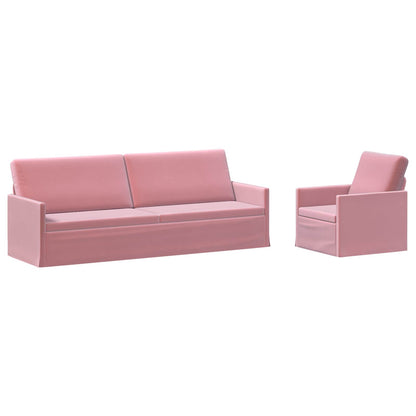 vidaXL Sofa Set 2 pcs Pink Velvet 2