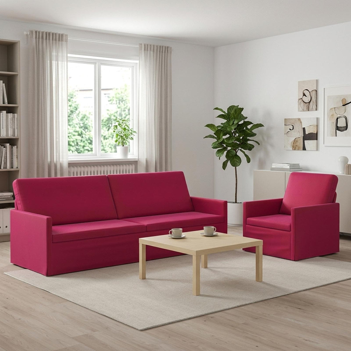 vidaXL Sofa Set 2 pcs Wine Red Velvet 1