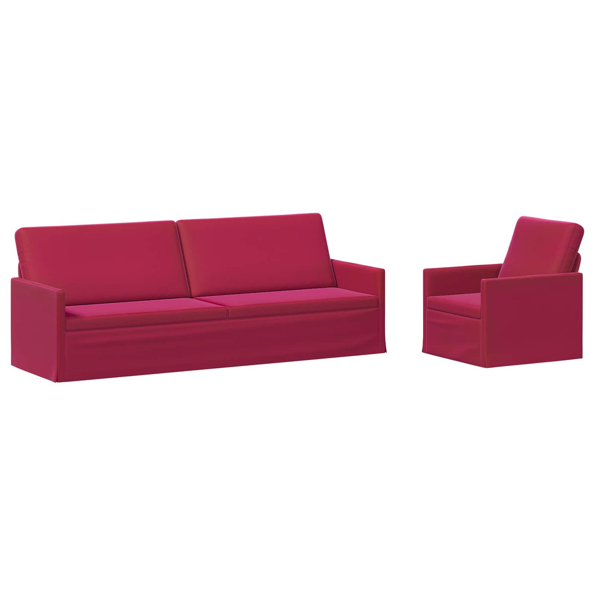 vidaXL Sofa Set 2 pcs Wine Red Velvet 2