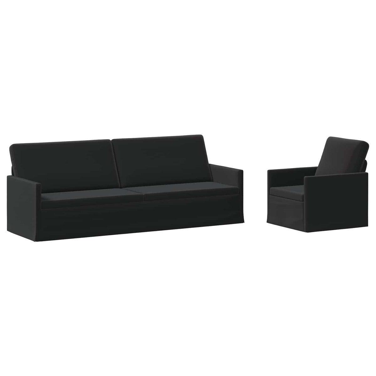 vidaXL Sofa Set 2 pcs Black Velvet 2