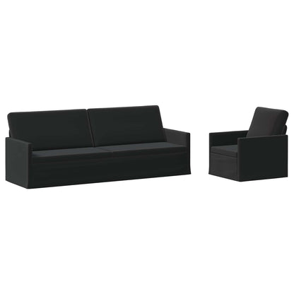 vidaXL Sofa Set 2 pcs Black Velvet 2