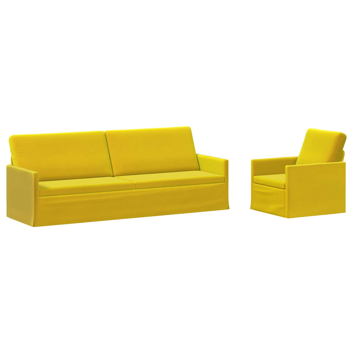 vidaXL Sofa Set 2 pcs Yellow Velvet 2