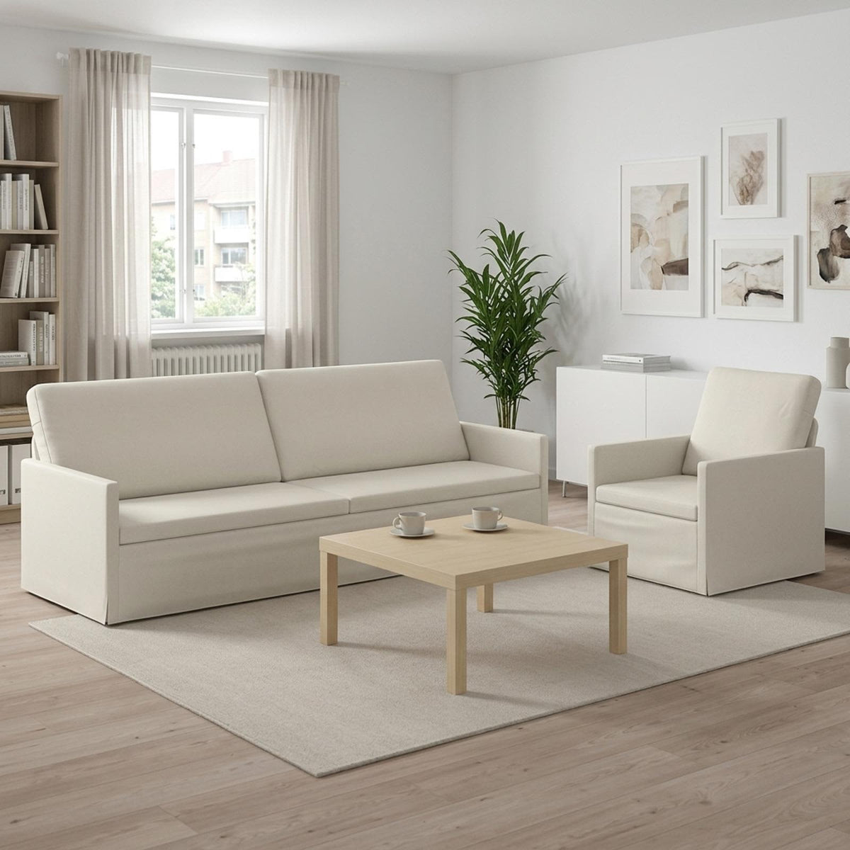 vidaXL Sofa Set 2 pcs Cream Velvet 1
