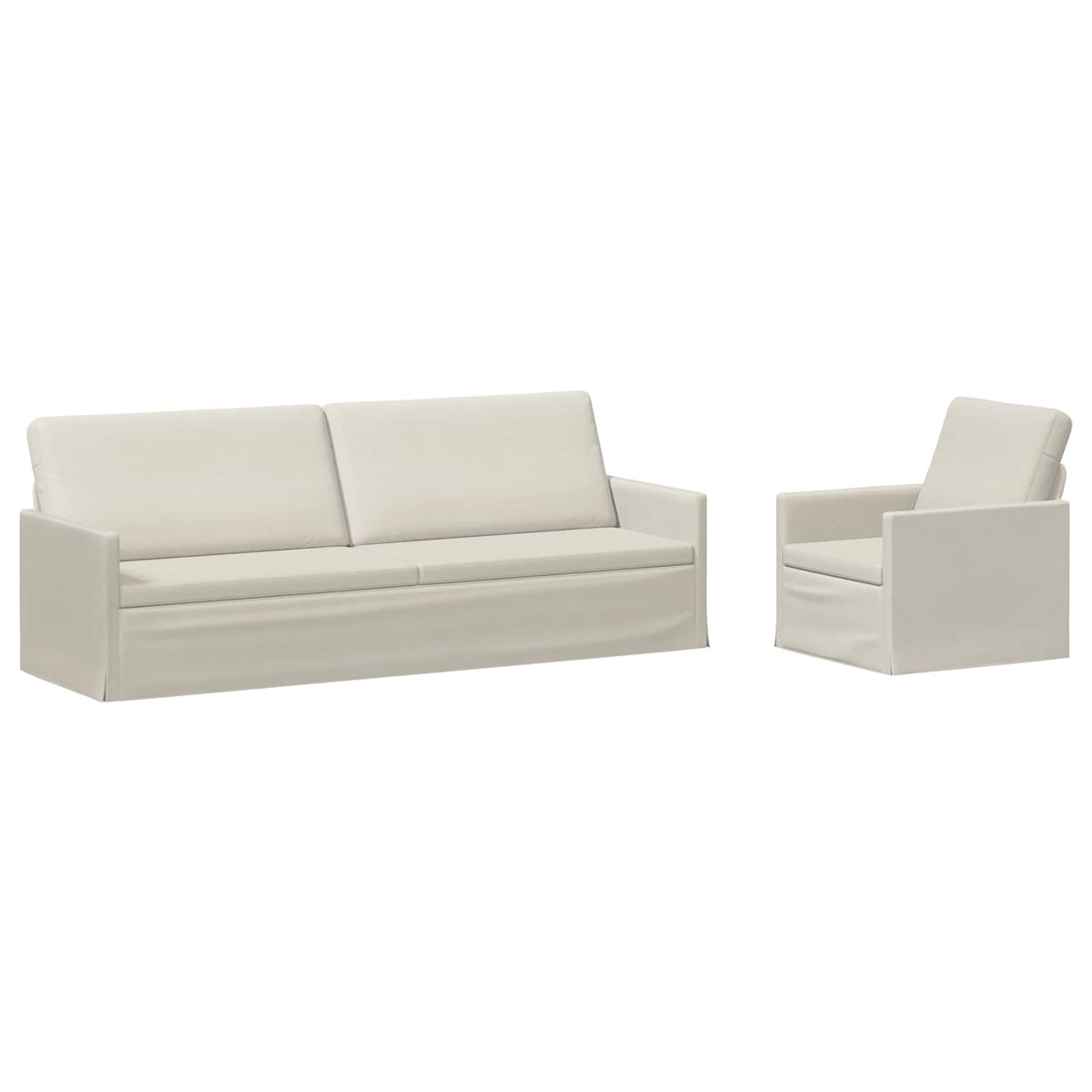 vidaXL Sofa Set 2 pcs Cream Velvet 2