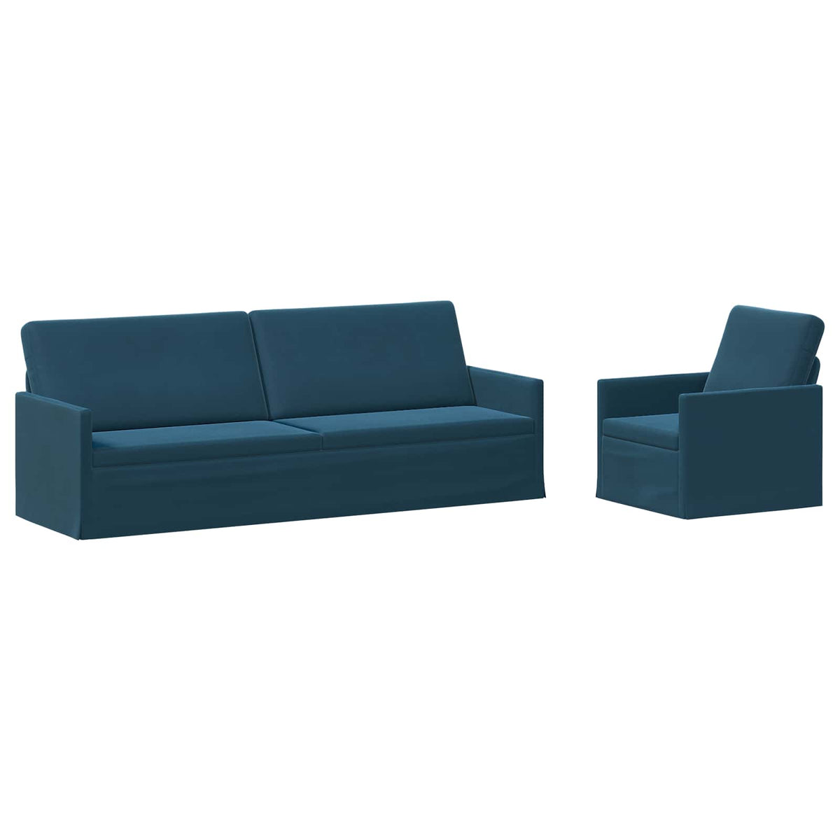 vidaXL Sofa Set 2 pcs Blue Velvet 2