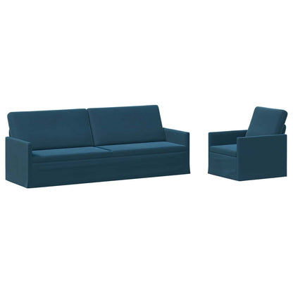 vidaXL Sofa Set 2 pcs Blue Velvet 2