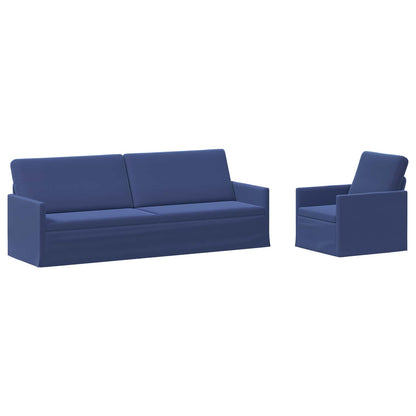 vidaXL Sofa Set 2 pcs Police Blue Velvet 2