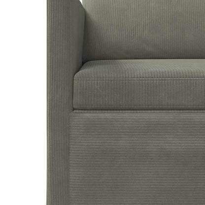 vidaXL Sofa Set 2 pcs Light Grey Corduroy Fabric 5