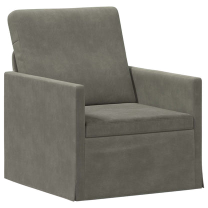 vidaXL Sofa Set 2 pcs Light Grey Corduroy Fabric 3