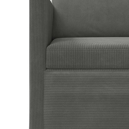 vidaXL Sofa Set 2 pcs Dark Grey Corduroy Fabric 5