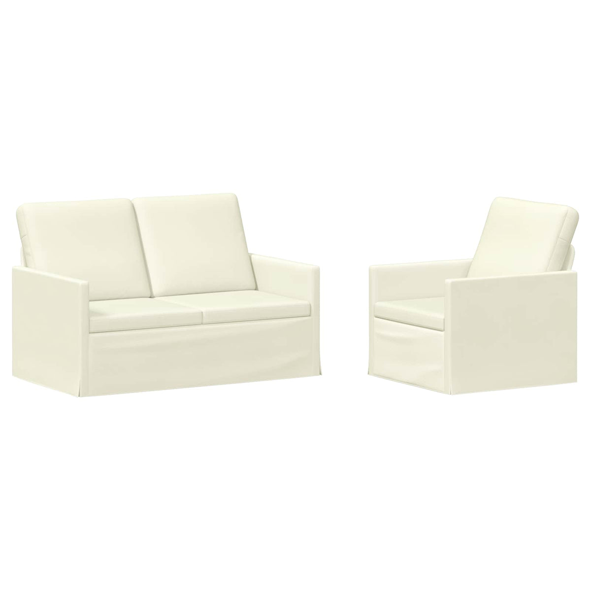 vidaXL Sofa Set 2 pcs Cream Corduroy Fabric 2