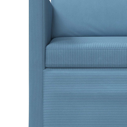 vidaXL Sofa Set 2 pcs Blue Corduroy Fabric 5