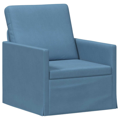 vidaXL Sofa Set 2 pcs Blue Corduroy Fabric 3
