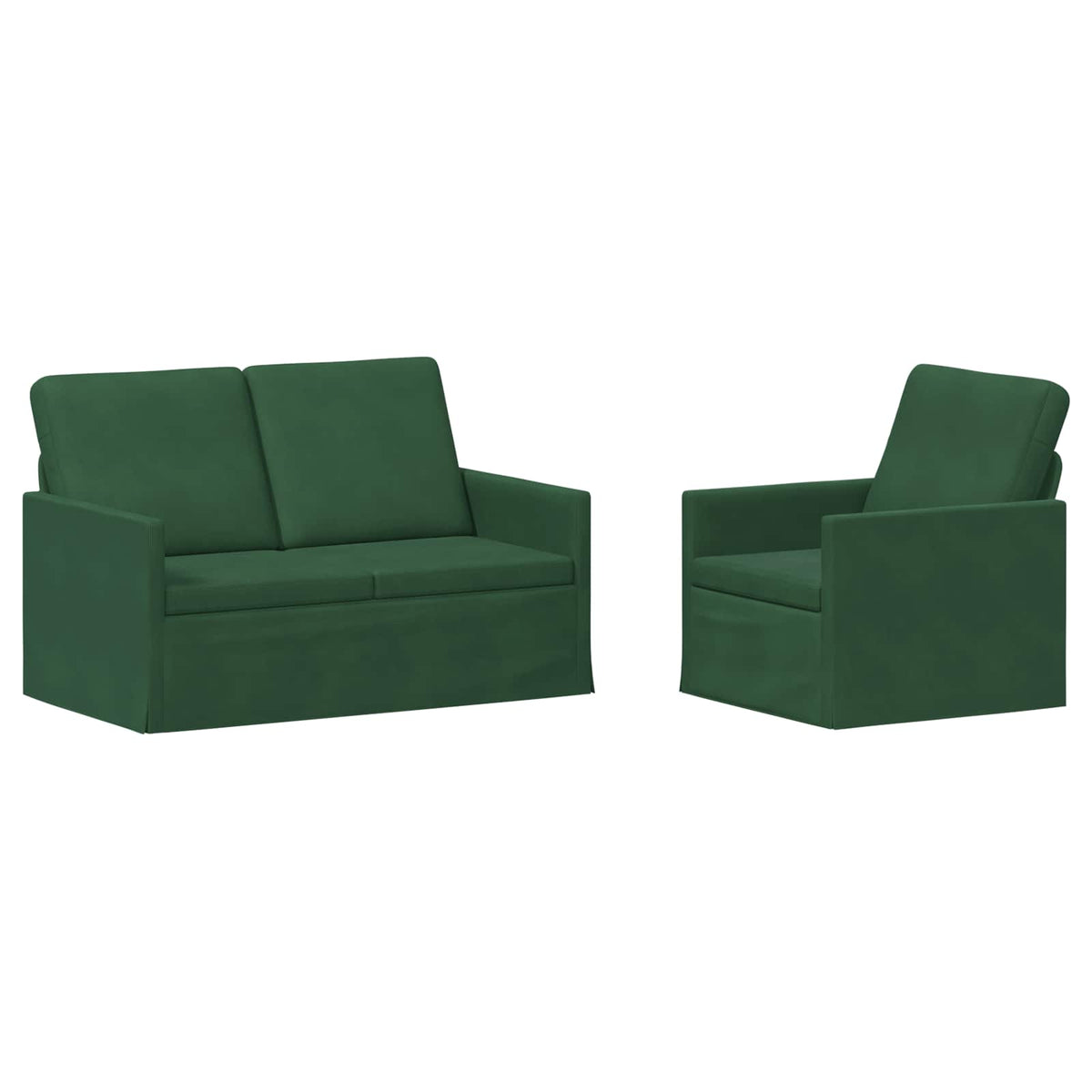 vidaXL Sofa Set 2 pcs Jungle Green Corduroy Fabric 2