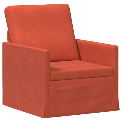 vidaXL Sofa Set 2 pcs Red Orange Corduroy Fabric 3