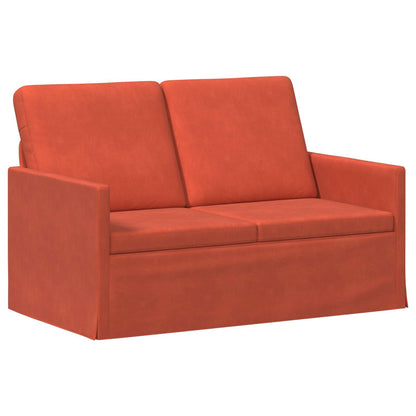vidaXL Sofa Set 2 pcs Red Orange Corduroy Fabric 4
