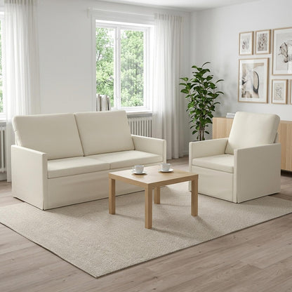 vidaXL Sofa Set 2 pcs Cream Corduroy Fabric 1