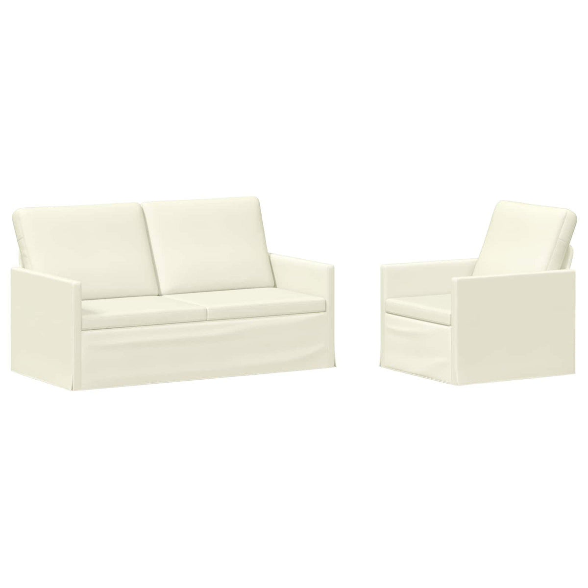 vidaXL Sofa Set 2 pcs Cream Corduroy Fabric 2