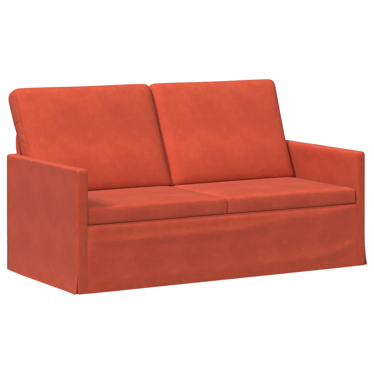 vidaXL Sofa Set 2 pcs Red Orange Corduroy Fabric 4
