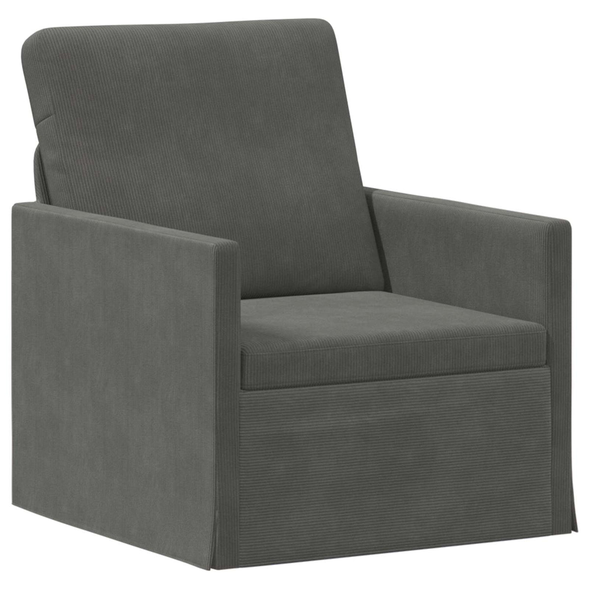 vidaXL Sofa Set 2 pcs Dark Grey Corduroy Fabric 3